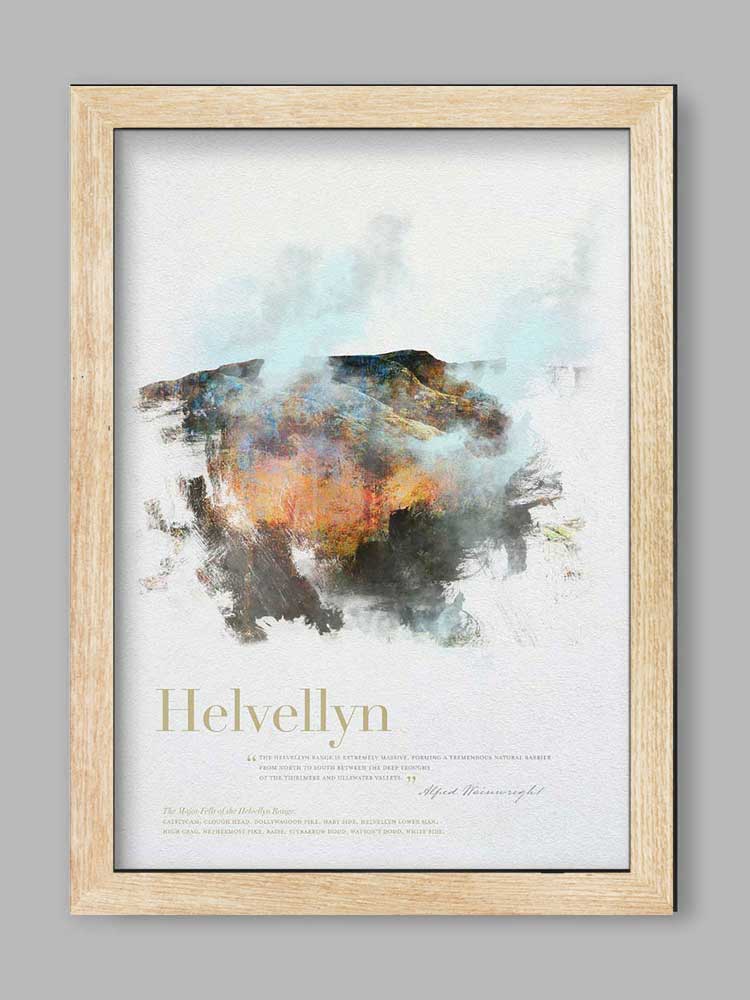 Helvellyn in Wainwright's Words - Lake District Print - Image 3