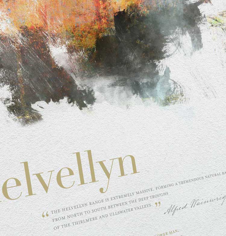 Helvellyn in Wainwright's Words - Lake District Print - Image 5