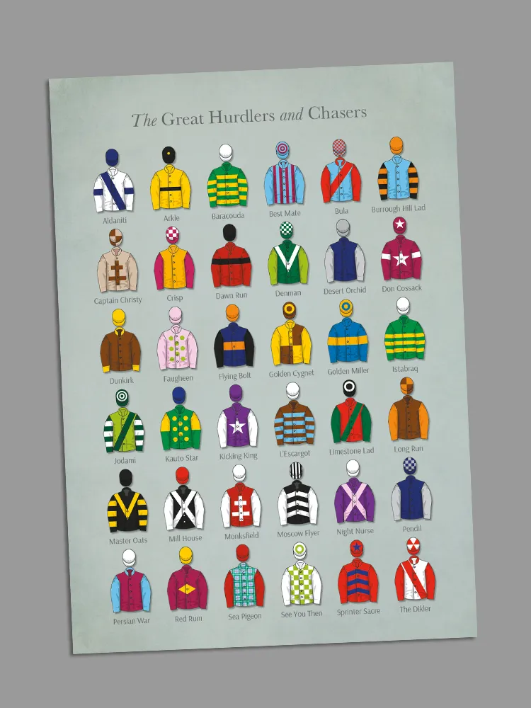 Hurdlers & Chasers - Blank Greeting Card