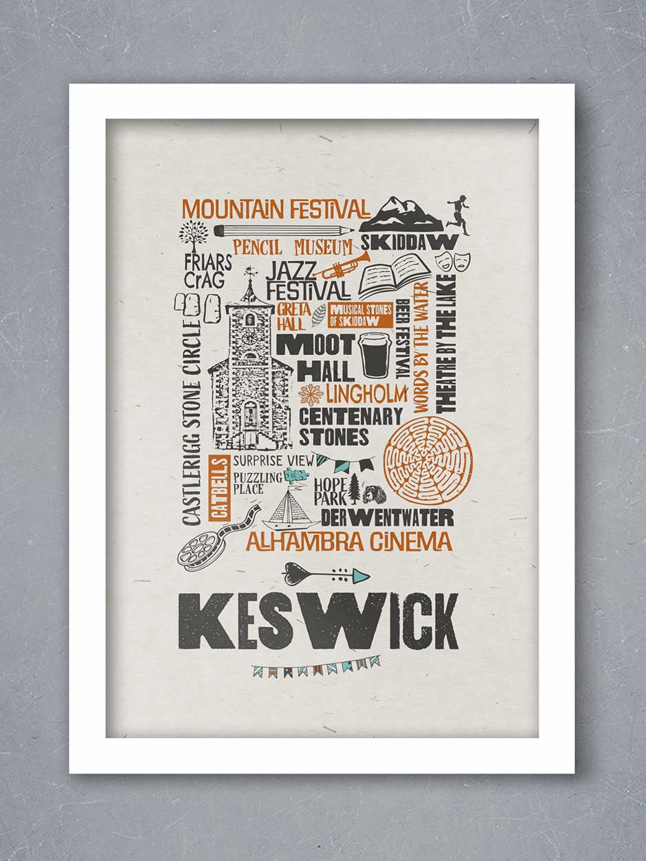 Keswick Word Wall - Lake District Print - Image 2