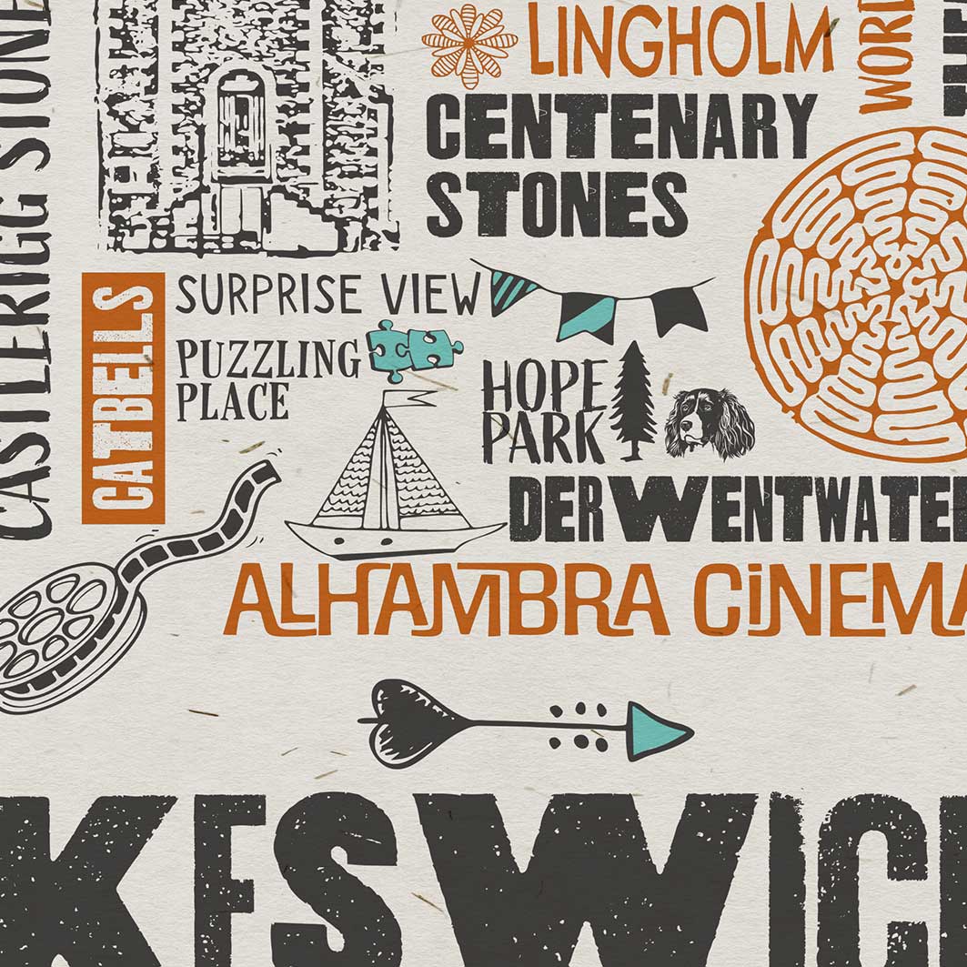 Keswick Word Wall - Lake District Print - Image 4