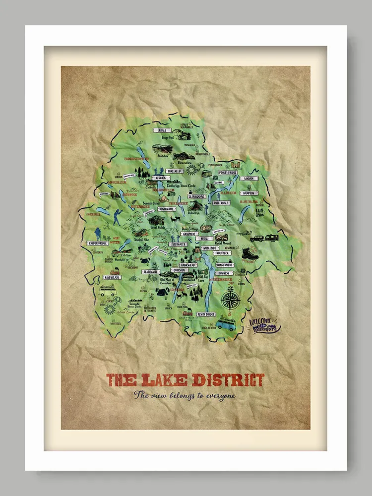 Lake District Illustrated Map Print - Image 2