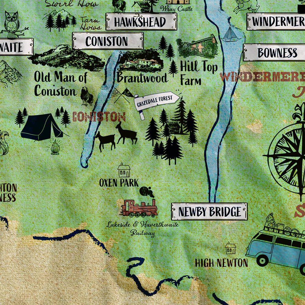 Lake District Illustrated Map Print - Image 4