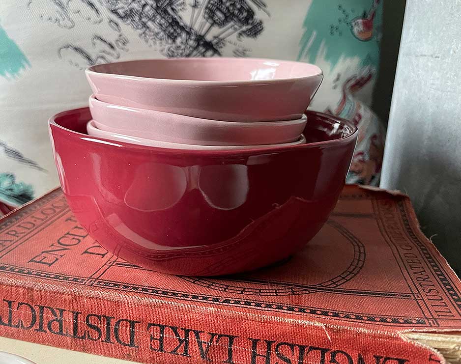 Large Raspberry Dipping Bowl - Quail Ceramics