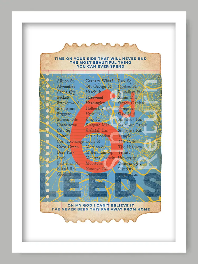 Leeds Ticket To Ride - Poster print - Image 2