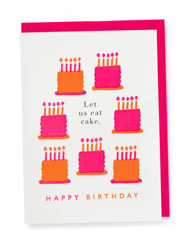 Let us eat cake - Blank Birthday Greeting Card