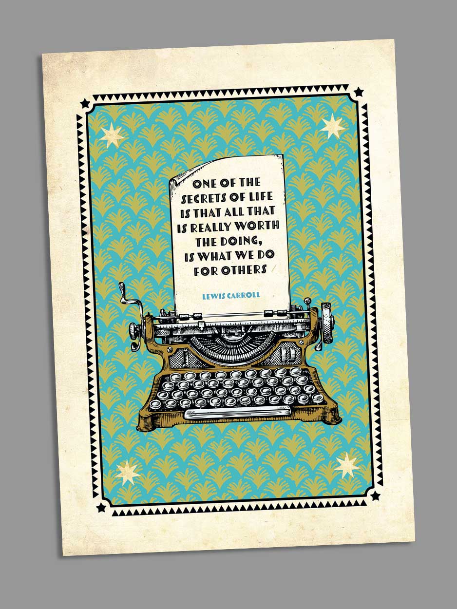 Lewis Carroll - Literary Quote Blank Greeting Card