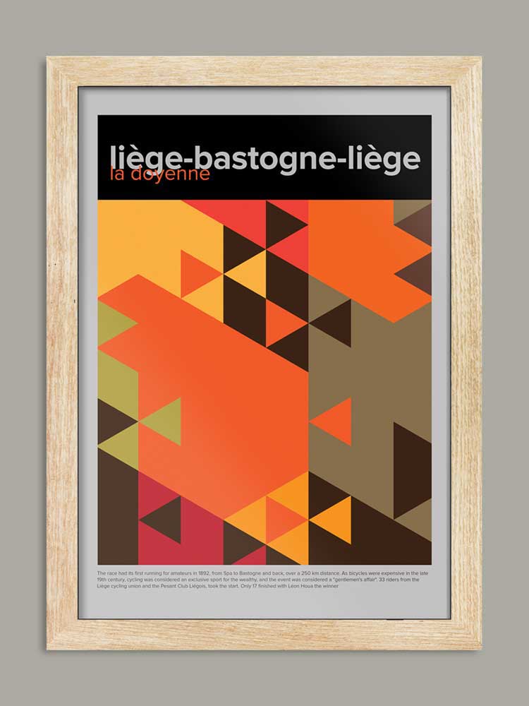 Liège-Bastogne-Liège Geometric - Cycling Print - Image 3