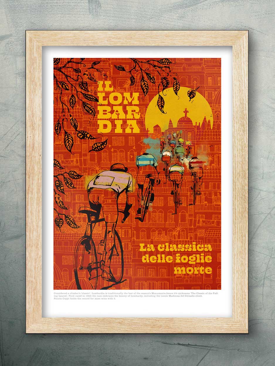 Lombardia, Race of the Falling Leaves - Cycling Print - Image 3