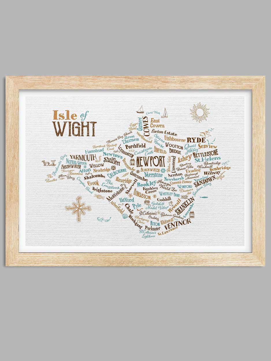 Map of The Isle of Wight Print - Image 3