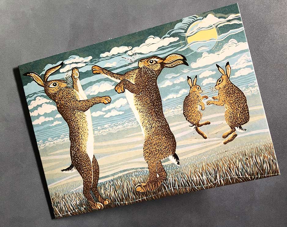 March Hares - Blank Greeting Card