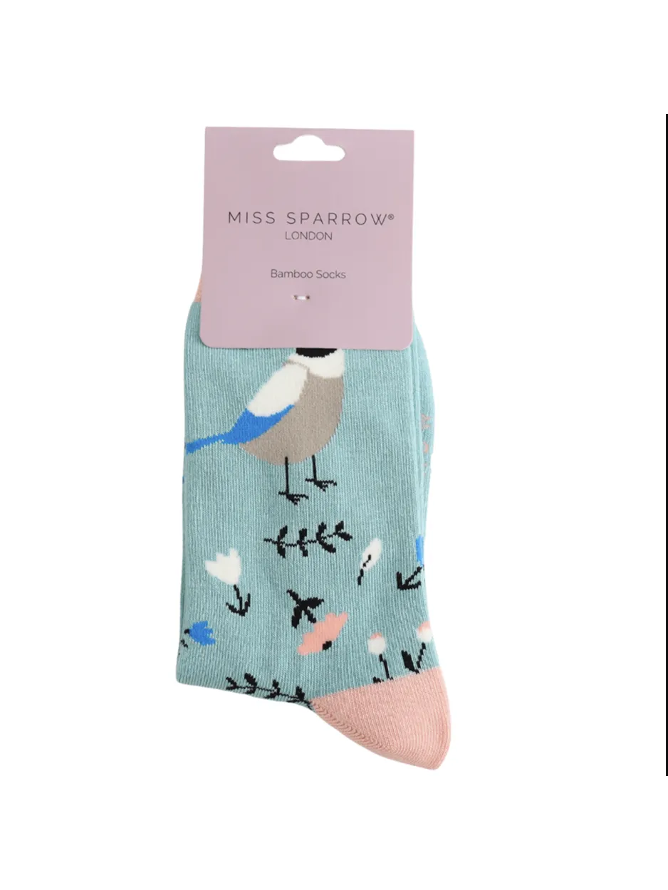 Miss Sparrow Socks - Birdie Duck Egg Blue - Image 2