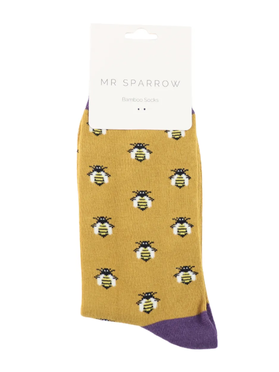 Mr Sparrow Socks - Honey Bees Yellow