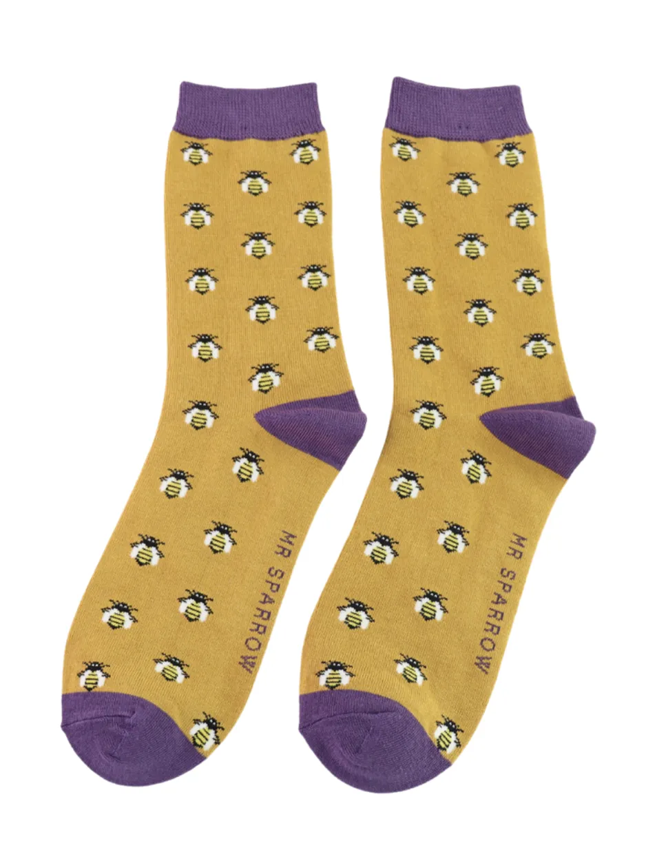 Mr Sparrow Socks - Honey Bees Yellow - Image 2