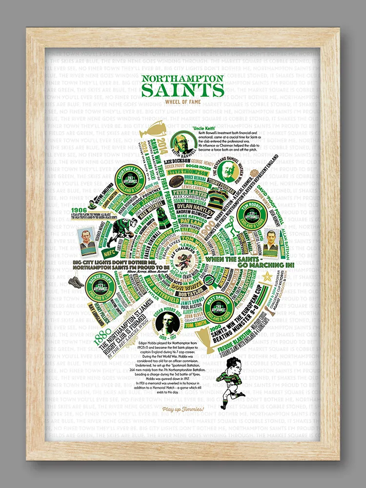 Northampton Saints Wheel of Fame - Rugby Print - Image 3