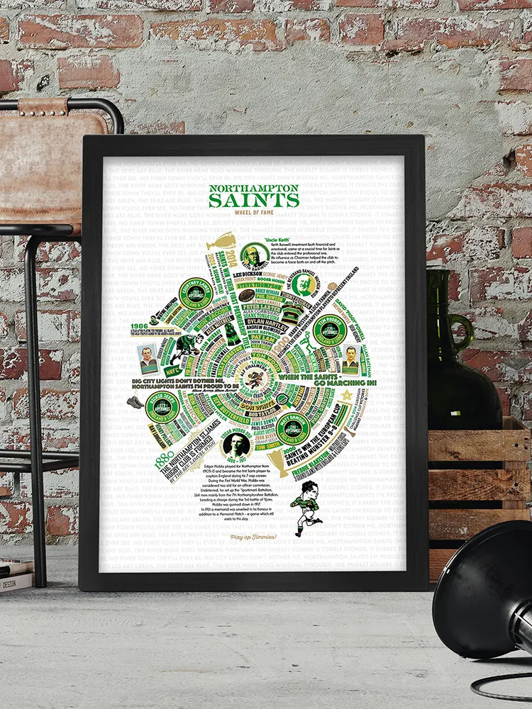 Northampton Saints Wheel of Fame - Rugby Print - Image 6