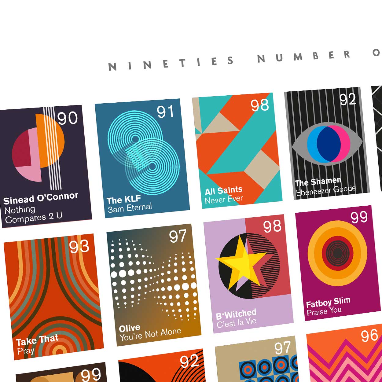 Number Ones of the Nineties - Music Print - Image 4