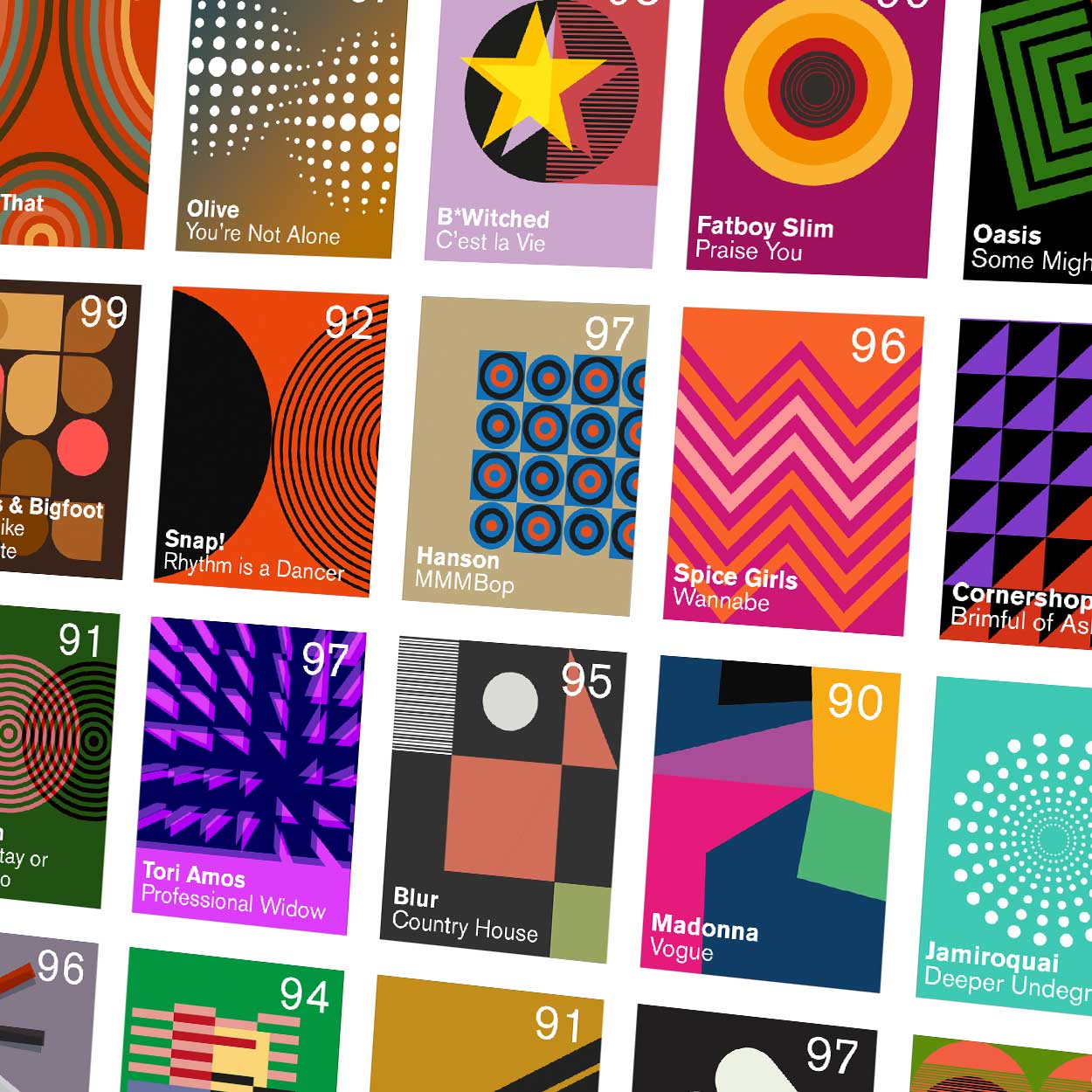 Number Ones of the Nineties - Music Print - Image 5