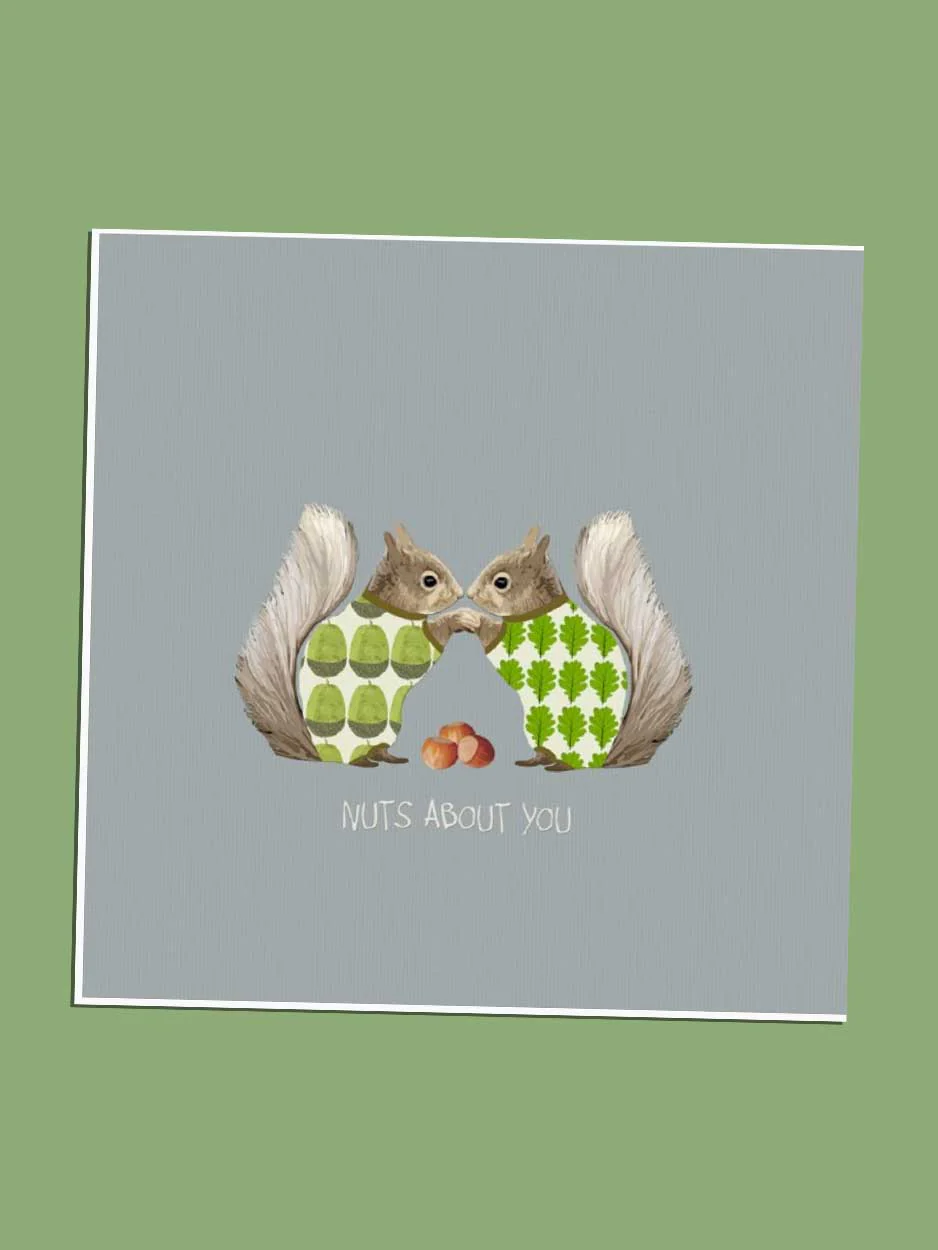 Nuts About You - Blank Greeting Card