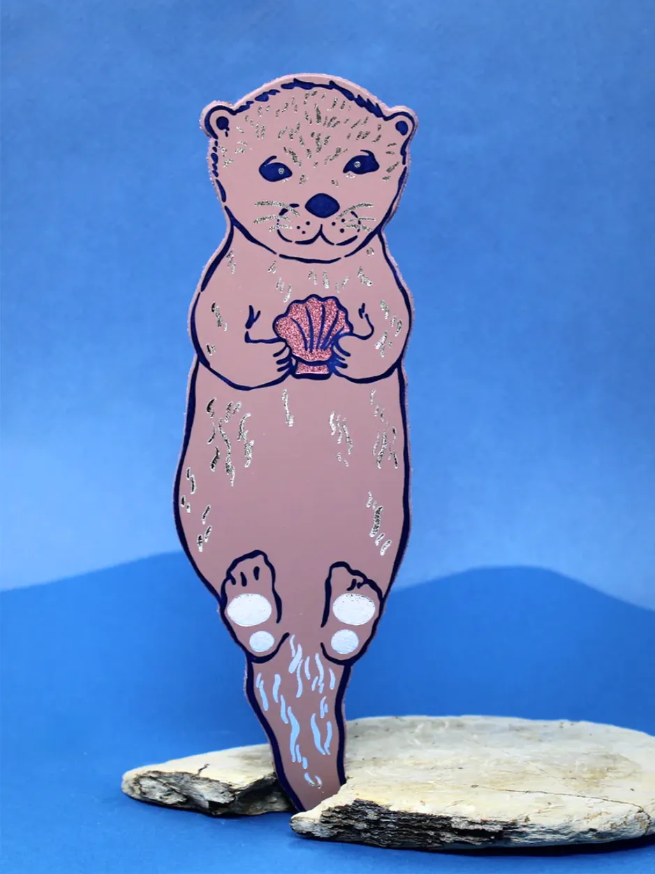 Otter Leather Bookmark
