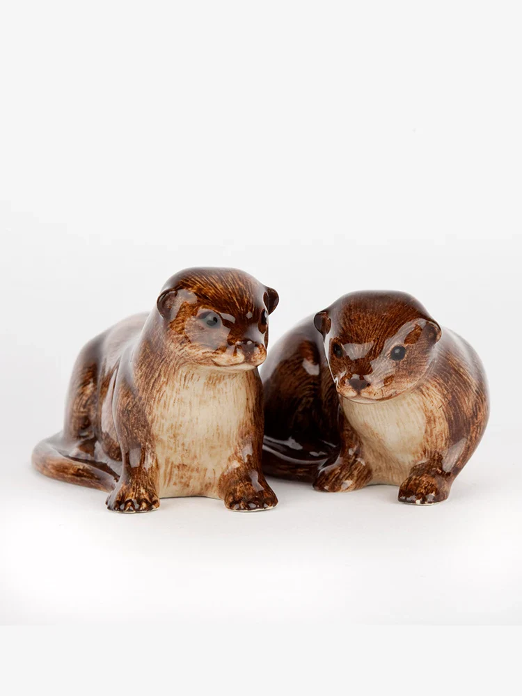 Otter Salt and Pepper Shakers by Quail Ceramics