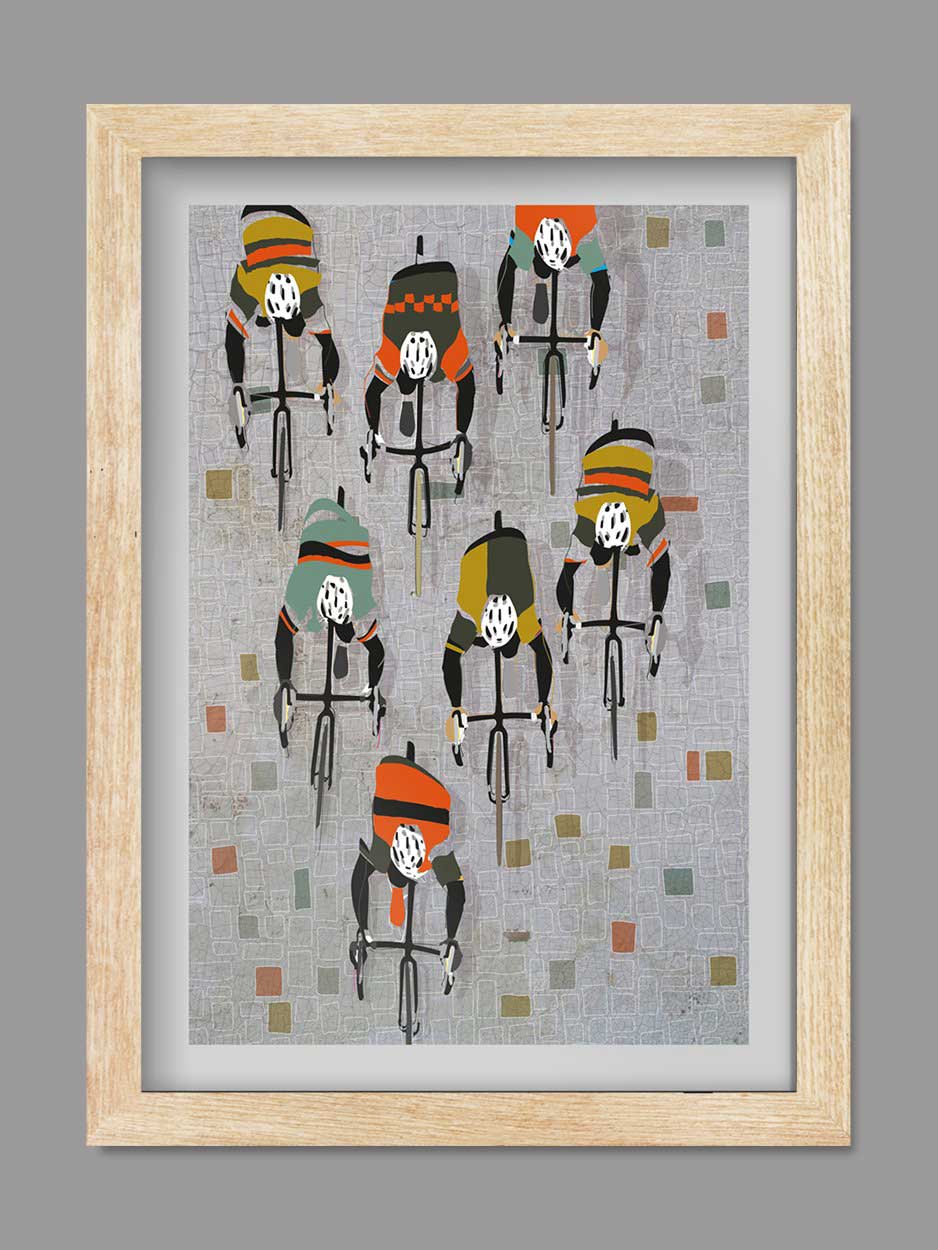 Over The Cobbles - Cycling Print - Image 3