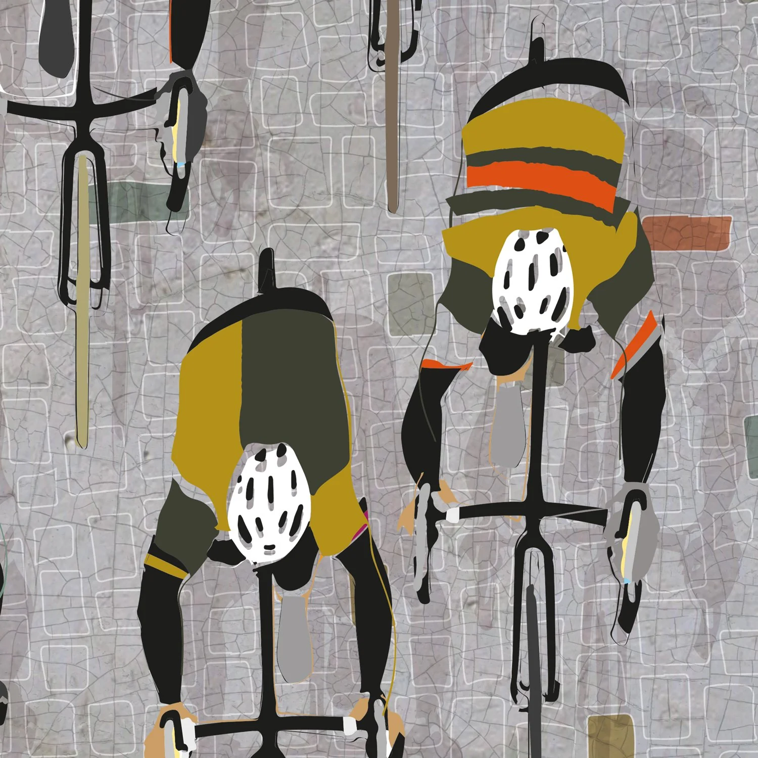 Over The Cobbles - Cycling Print - Image 4