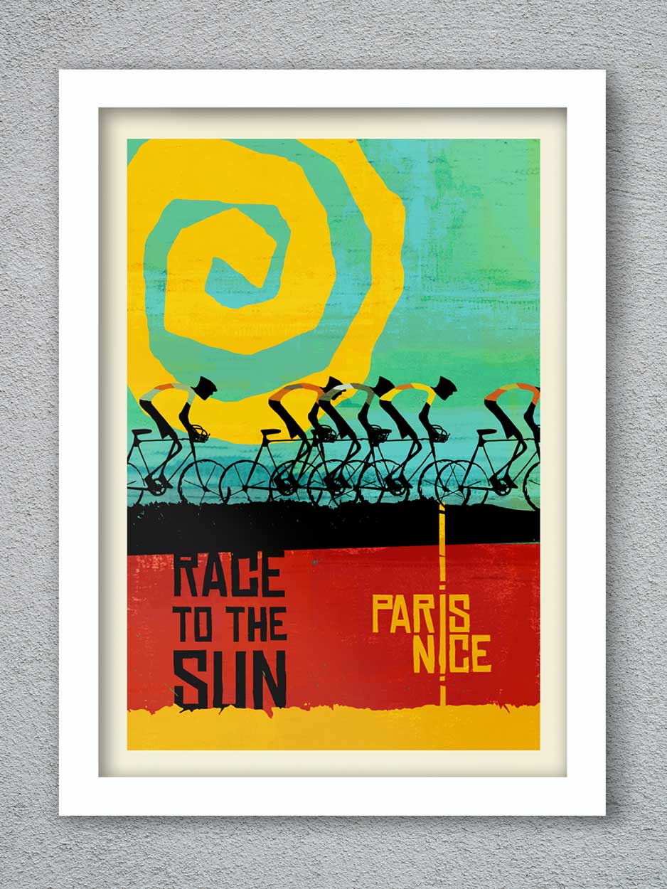 Paris-Nice The Race To The Sun - Cycling Print - Image 2