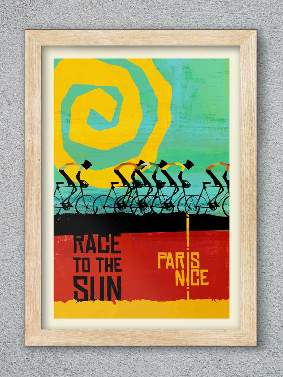 Paris-Nice The Race To The Sun - Cycling Print - Image 3