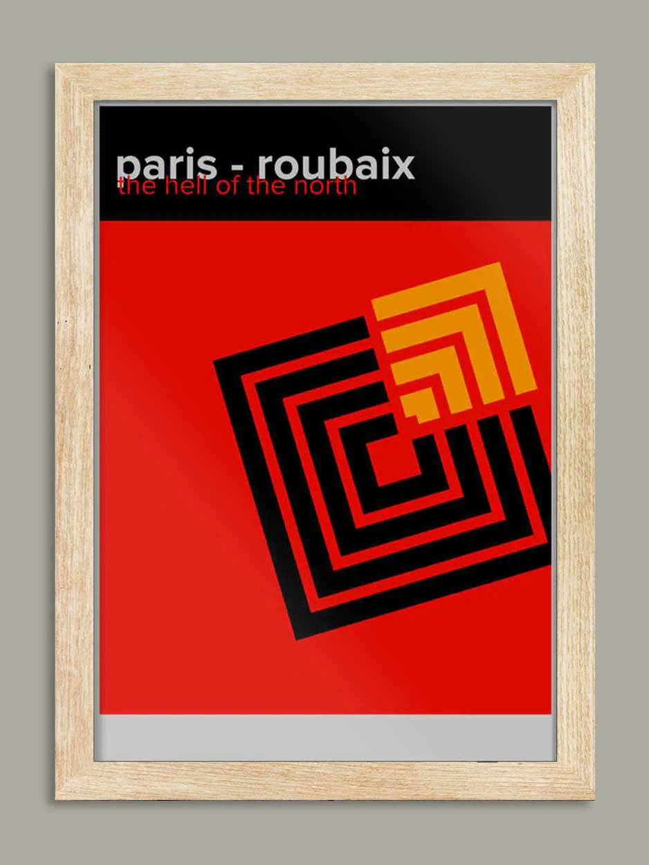 Paris-Roubaix Geometric - Cycling Print - Image 3