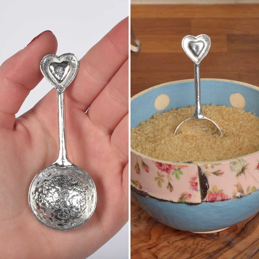 Pewter Small Spoon - Loveheart - Image 2