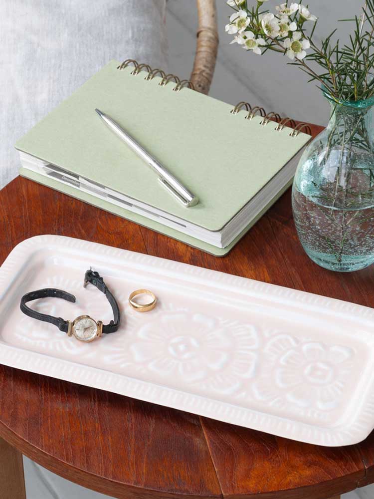 Pink Enamel Trinket Tray