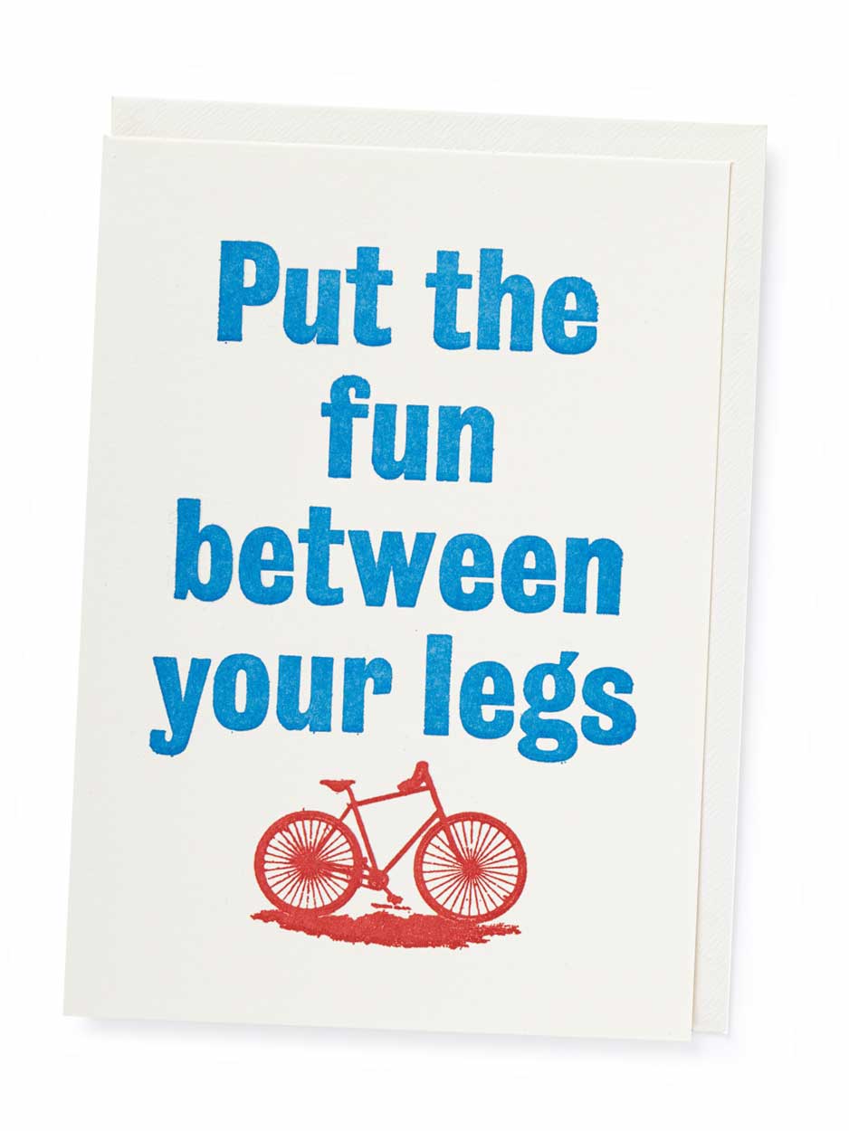 Put the fun between your legs card - Blank Greeting Card
