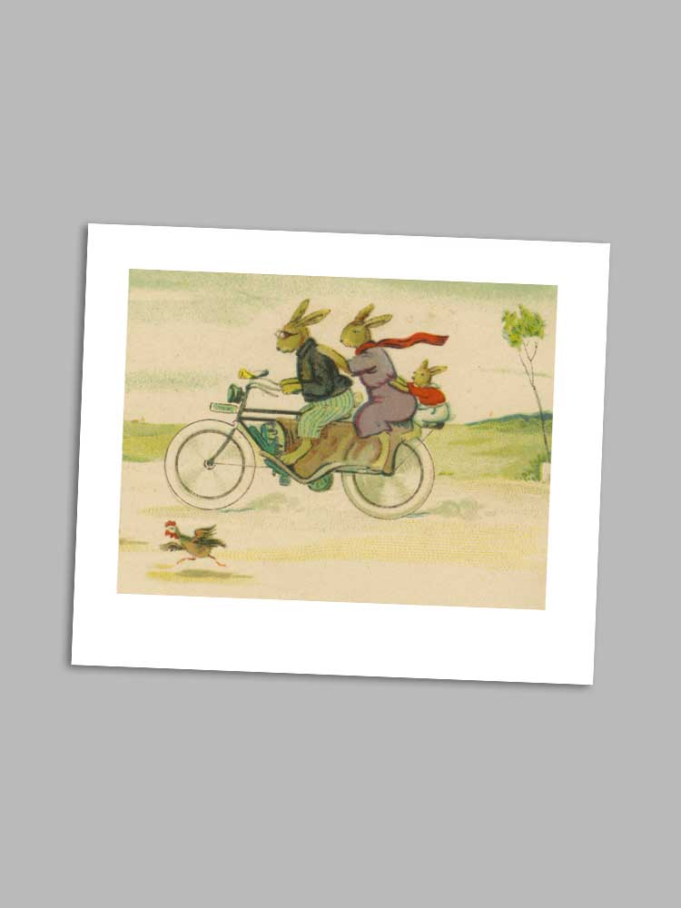 Rabbit Family - petite greeting card