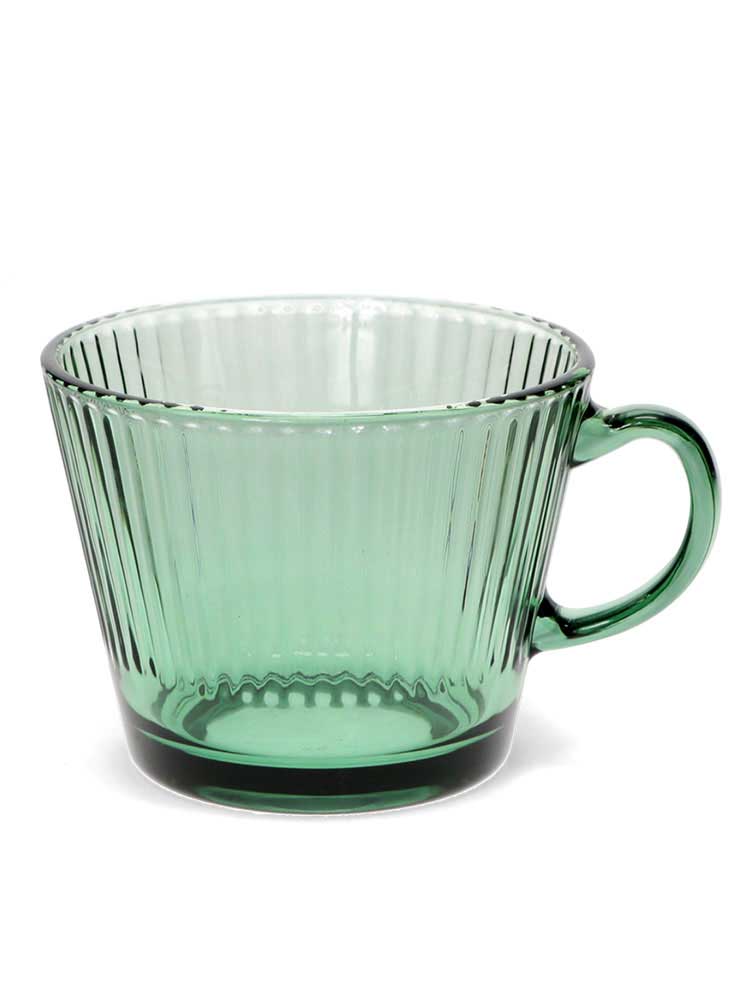 Ribbed Glass Mug - Green - Image 2