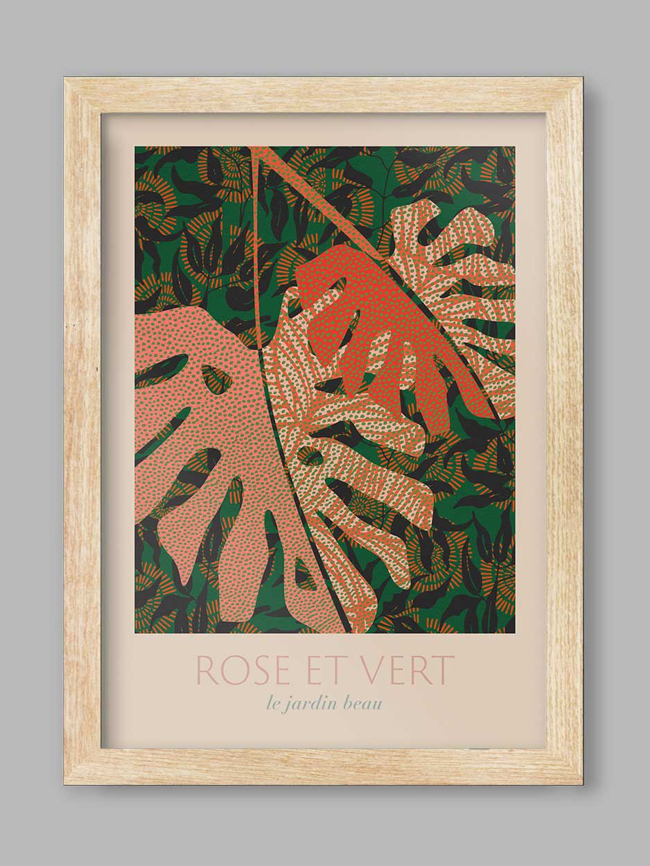Rose et Vert - Botanical Print - Image 3