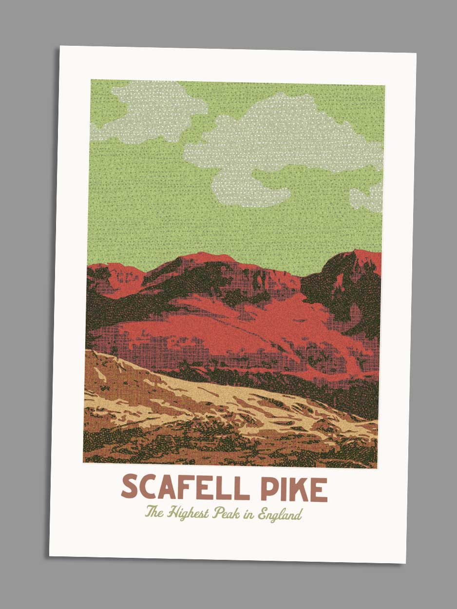 Scafell Pike Highest Peak - Blank Greeting Card