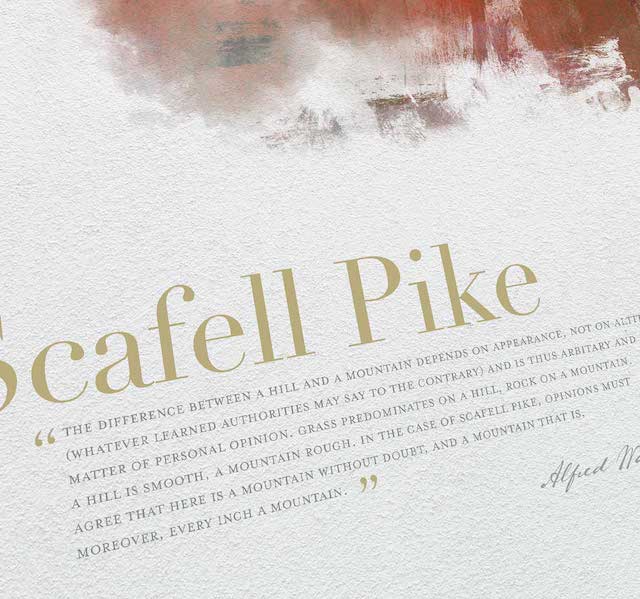 Scafell Pike in Wainwright's Words - Lake District Print - Image 4