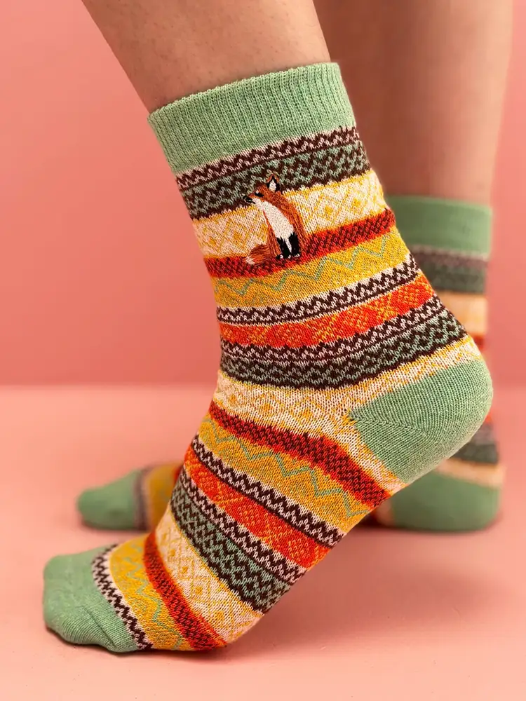 Secret Garden Fairisle Fox Socks