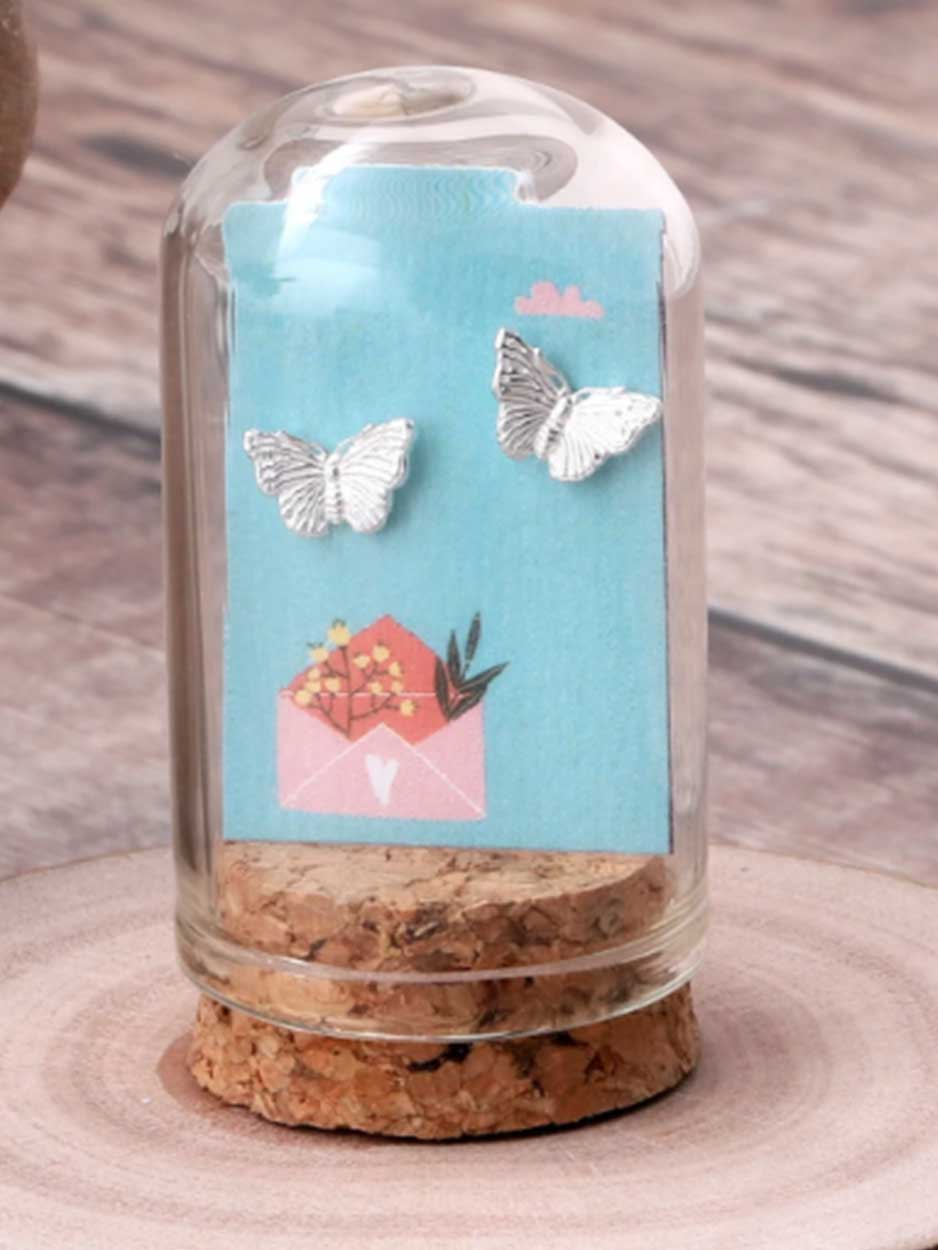 Silver Butterfly Earrings - Image 2