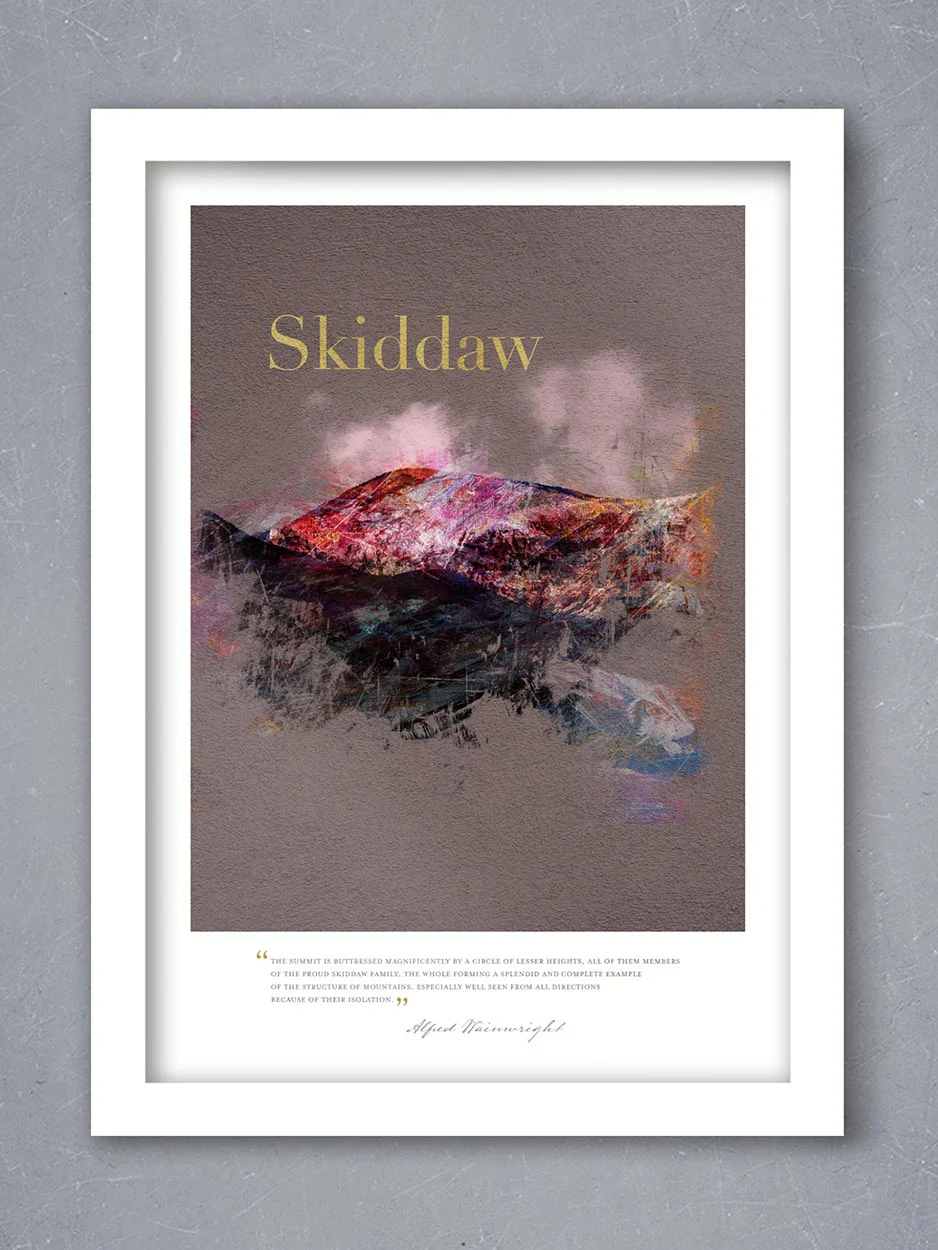 Skiddaw in Wainwright's Words - Lake District Print - Image 2
