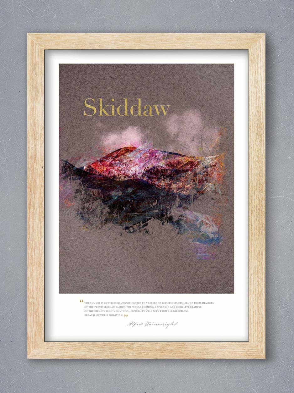 Skiddaw in Wainwright's Words - Lake District Print - Image 3