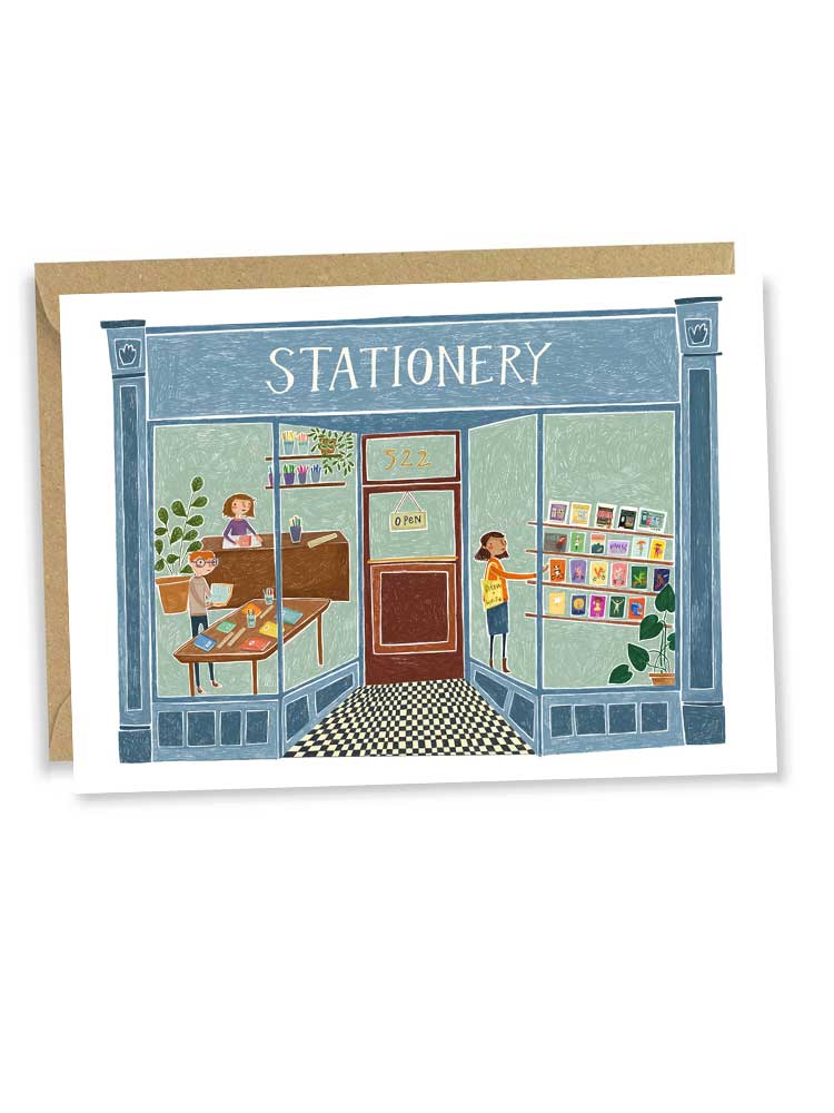 Stationery Shop Front - Blank Greeting Card