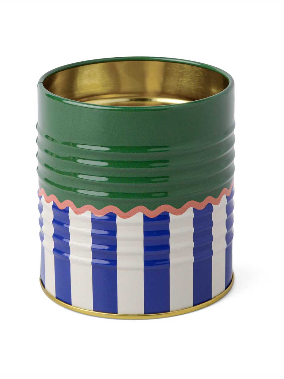 Striped Metal Storage Tin - Image 2