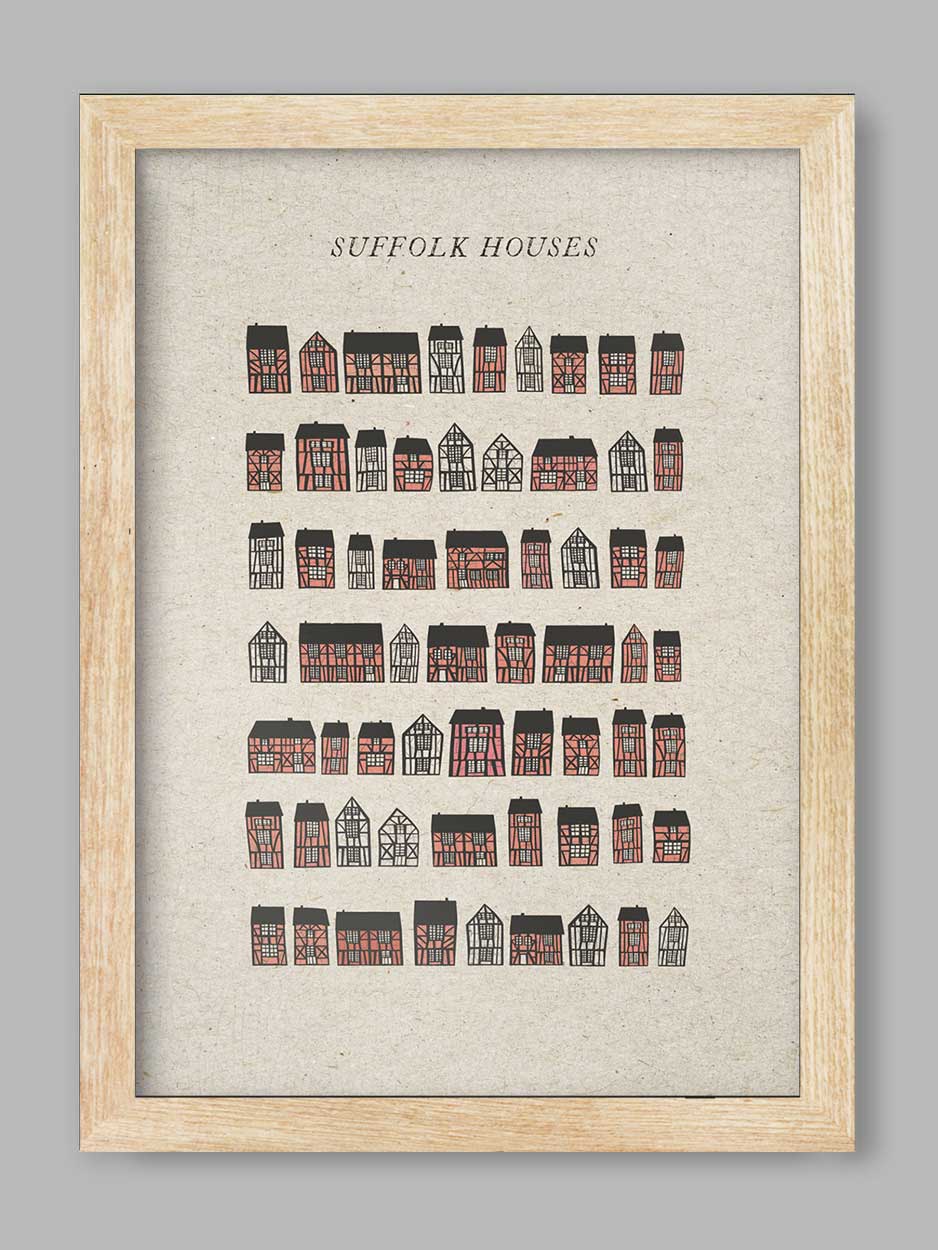 Suffolk Pink - Suffolk Houses Print - Image 3