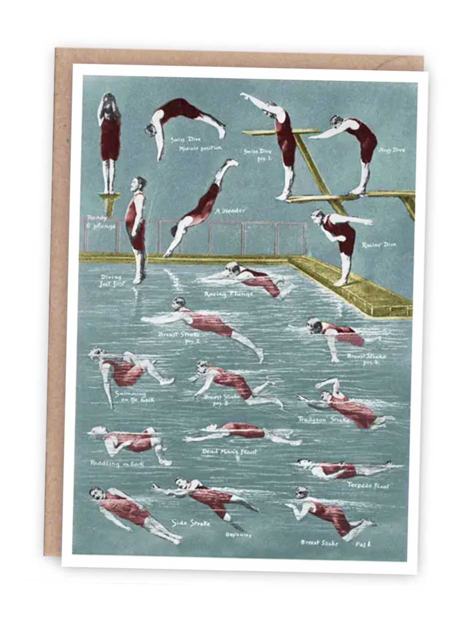 Swimming - Blank Greeting Card
