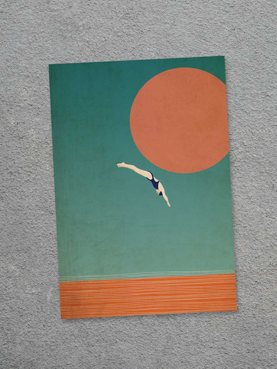 The Dive -  Blank Greeting Card
