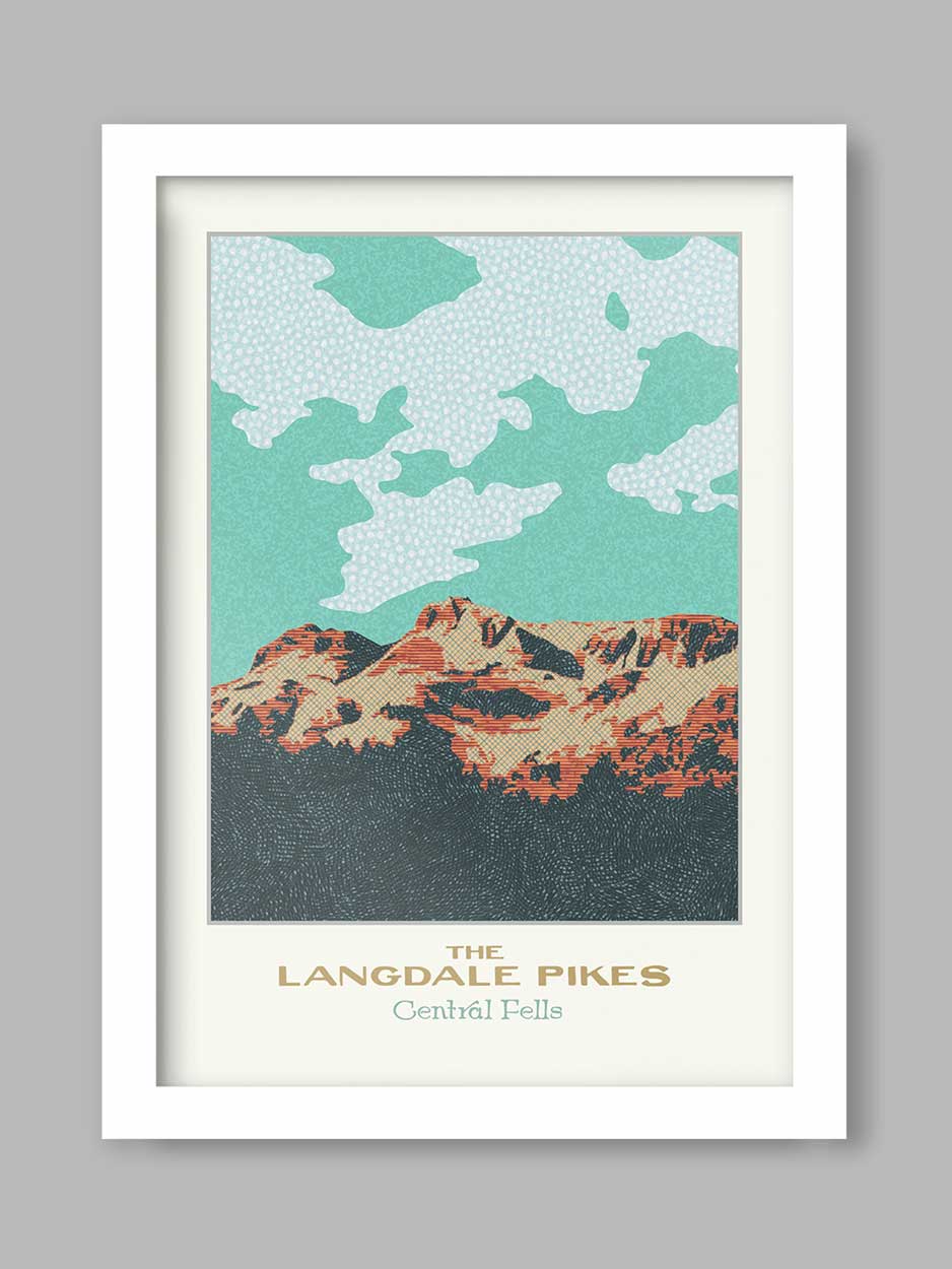 The Langdale Pikes, Central Fells - Lake District Print - Image 2