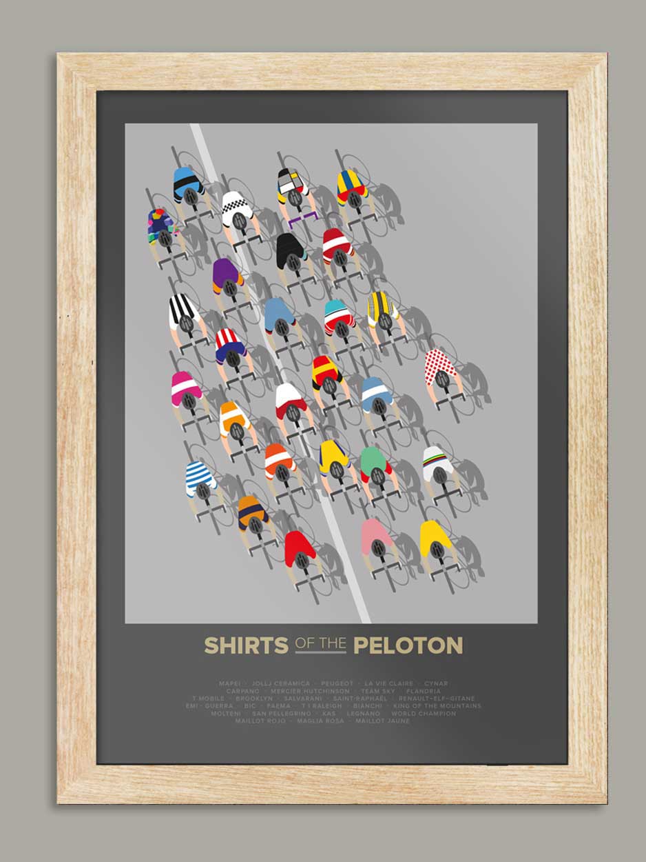 The Shirts of the Peloton - Cycling Print - Image 3