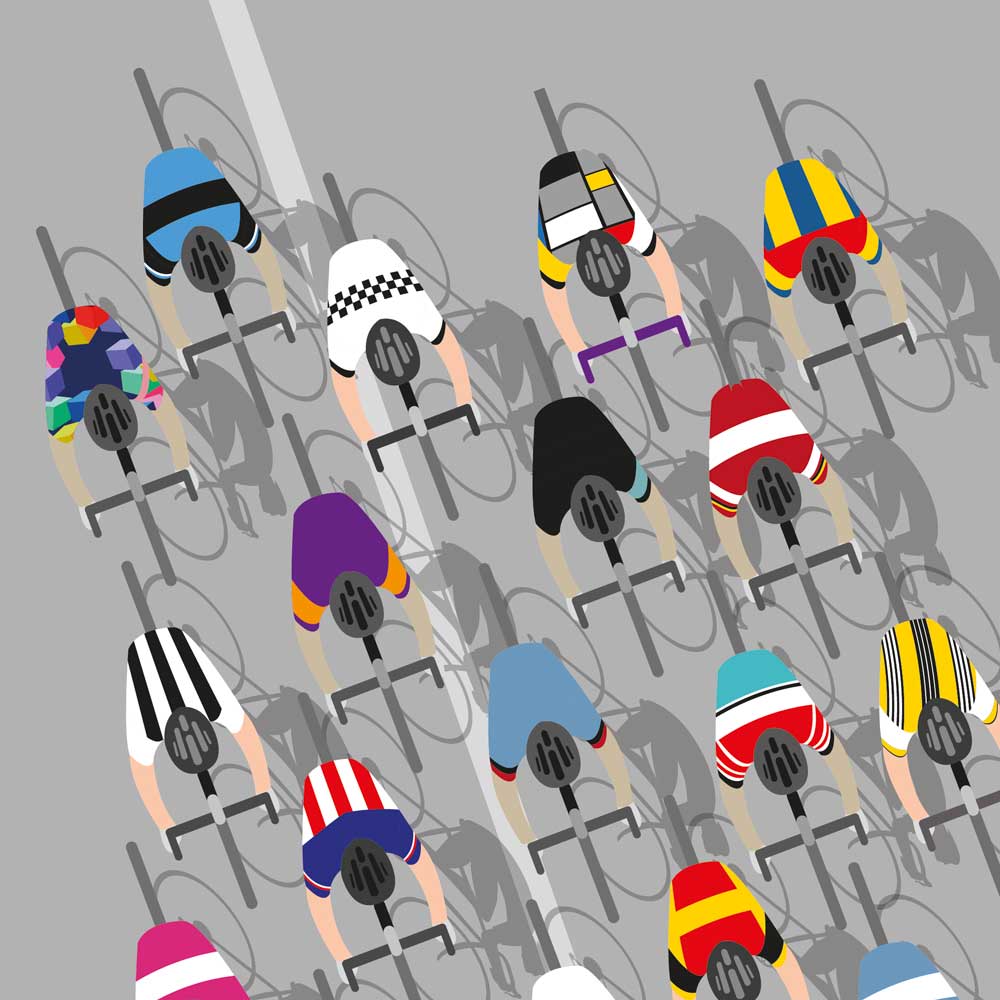 The Shirts of the Peloton - Cycling Print - Image 4